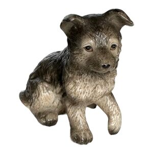 HOMCO German Shepherd Puppy Figurine 8828 Ceramic Dog Statue Vintage 3" Cute Dog